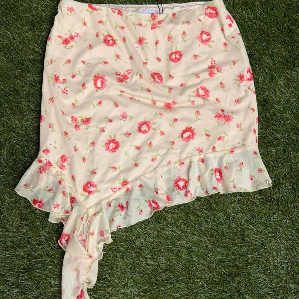 Princess-polly Women's Pink and Cream Skirt